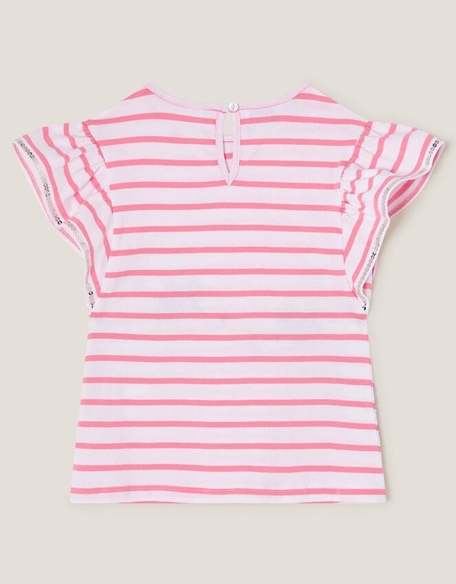 Sequin Bunny Stripe T-Shirt, Ivory (IVORY), large