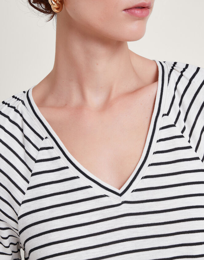 Saskia Stripe T-Shirt, Ivory (IVORY), large
