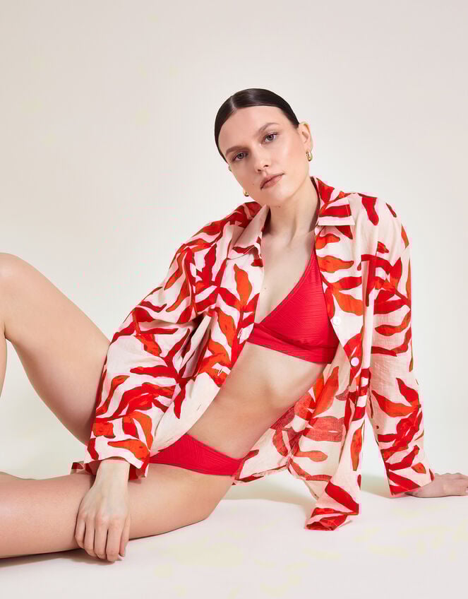 Priya Palm Print Shirt, Red (RED), large