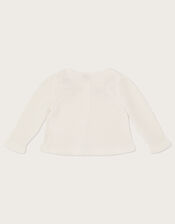 Baby Floral Peplum Cardigan, Ivory (IVORY), large