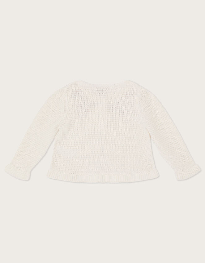 Baby Floral Peplum Cardigan, Ivory (IVORY), large