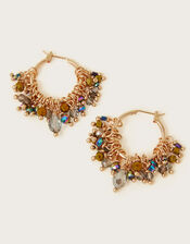 Beaded Hoop Earrings, , large