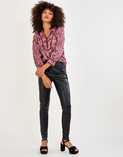 Lillian PU Trousers with Recycled Polyester Black, Black (BLACK), large