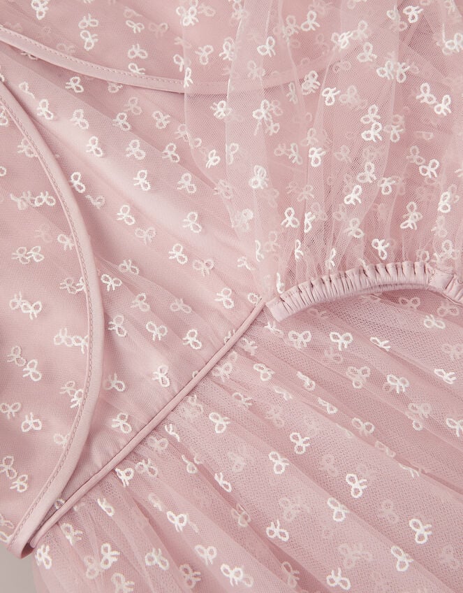 Bow Print Party Dress & Jacket, Pink (PINK), large