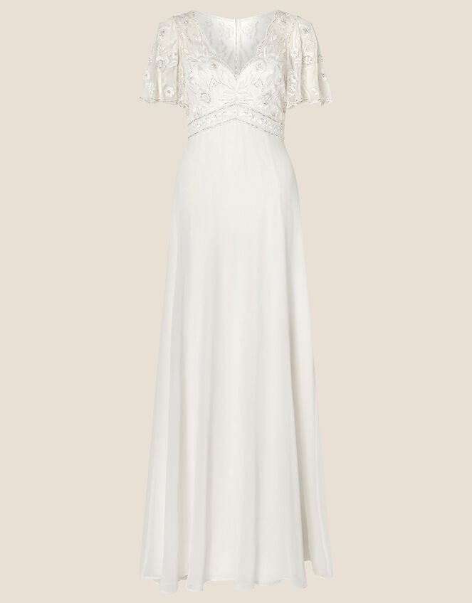 Stephanie Embellished Bridal Dress in Recycled Polyester, Ivory (IVORY), large