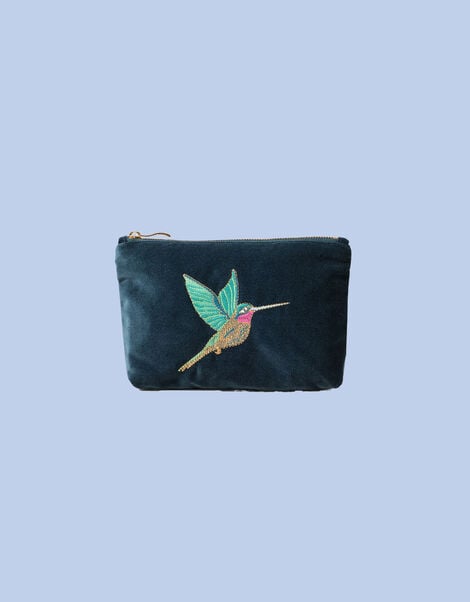 Elizabeth Scarlett Hummingbird Velvet Mini Pouch, , large