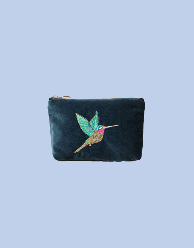 Elizabeth Scarlett Hummingbird Velvet Mini Pouch, , large