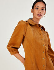 Eliza Plain Cord Dress, Tan (TAN), large