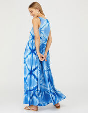 Zaria Tie Dye Maxi Dress in LENZING™ ECOVERO™, Blue (BLUE), large