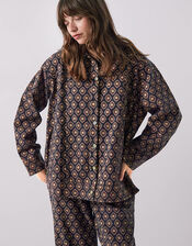 East Pheba Printed Cotton Twill Jacket, Multi (DARKS MULTI), large