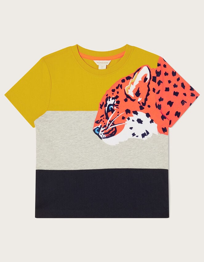 Leopard Colour Block T-Shirt, Multi (MULTI), large
