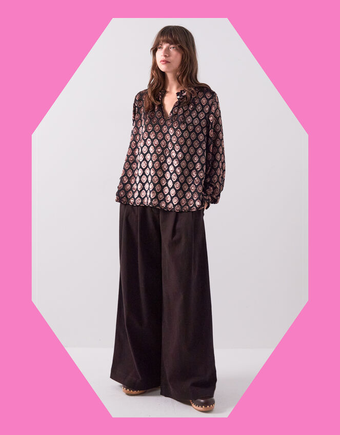 East Pheba Print Blouse, Black (BLACK), large