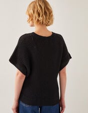 Sofie Slouchy Short Sleeve Jumper, Black (BLACK), large
