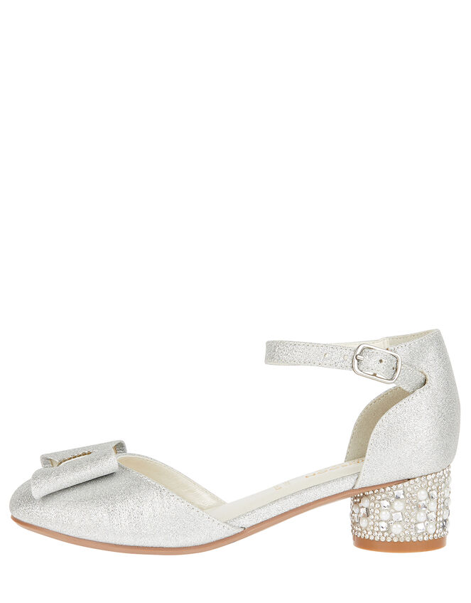 Carly Sparkle Bow Shoes, Silver (SILVER), large