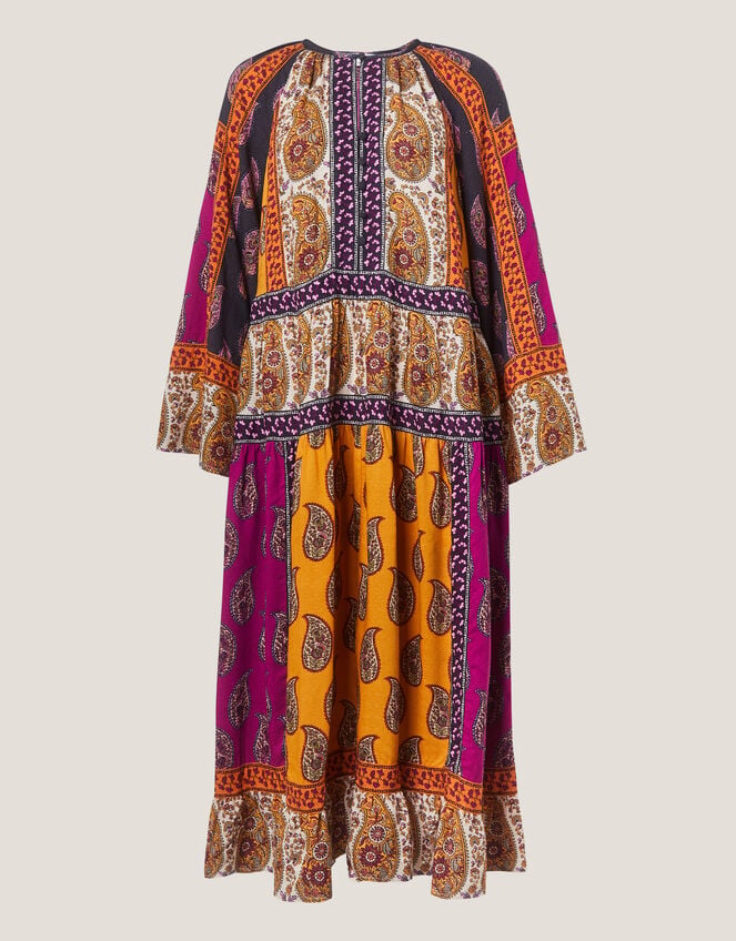 Magdalena Paisley Print Midi Dress, Red (BERRY), large