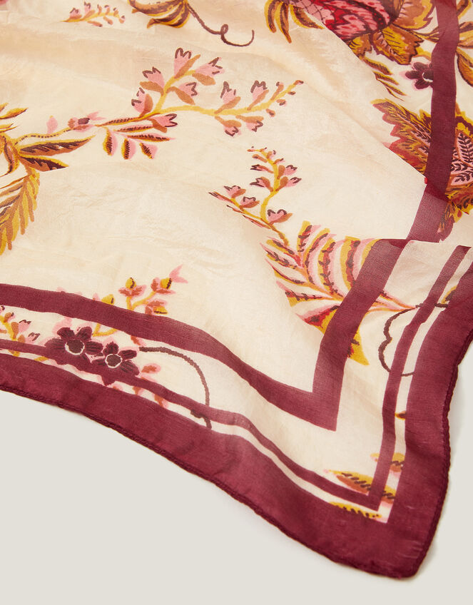 Ilsa Square Floral Silk Scarf, , large