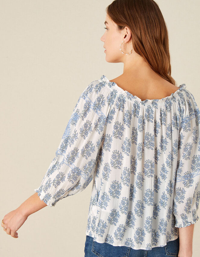 Whitney Printed Top LENZING™ ECOVERO™ , Blue (BLUE), large
