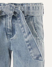 Belted Denim Shorts , Blue (BLUE), large