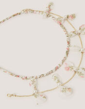 Embellished Floral Chain Headband , , large