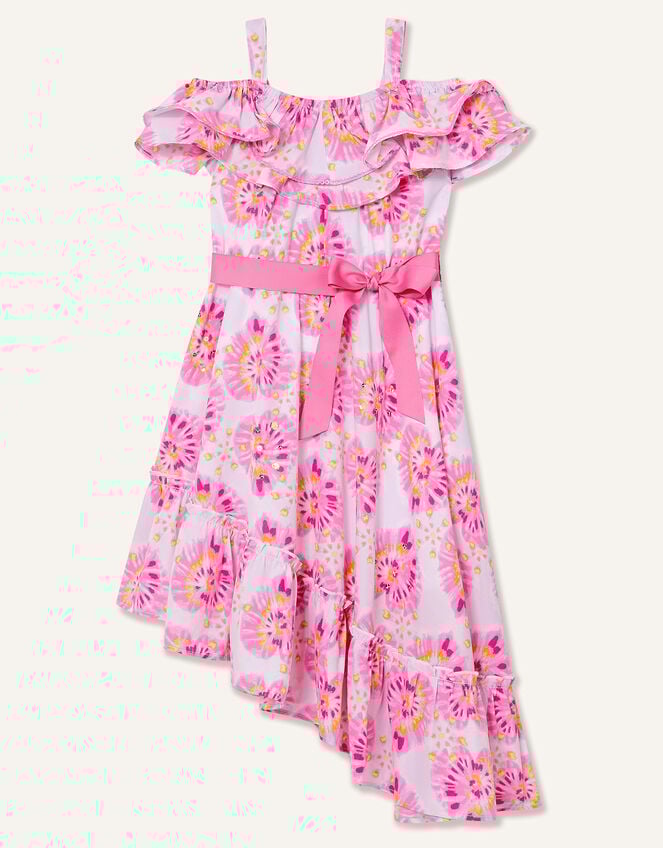 Tie-Dye Heart Asymmetric Dress , Ivory (IVORY), large