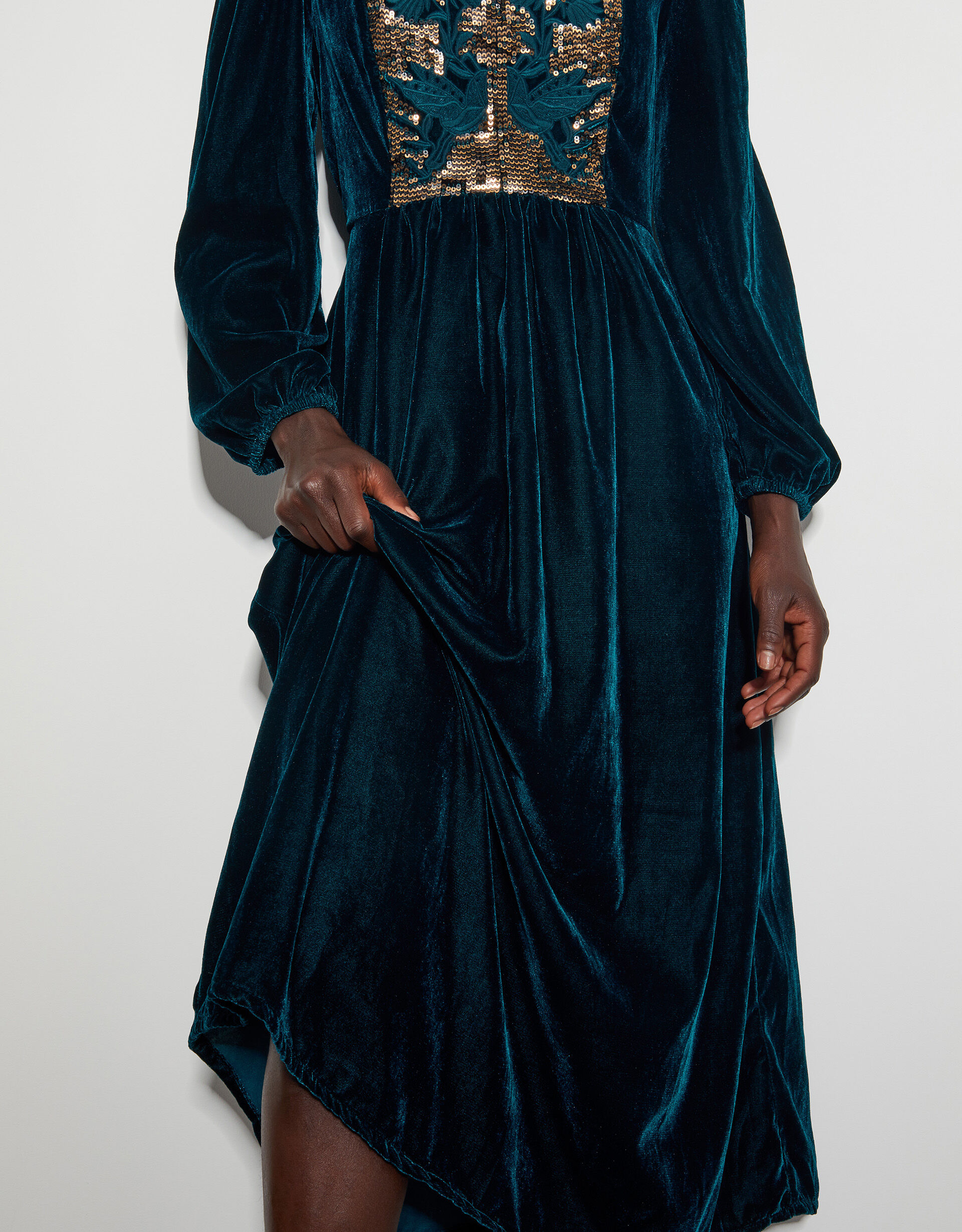 Monsoon velvet dress top
