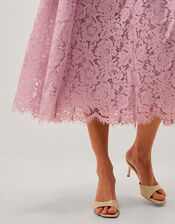 Lydia Sleeveless Lace Midi Dress, Pink (PINK), large