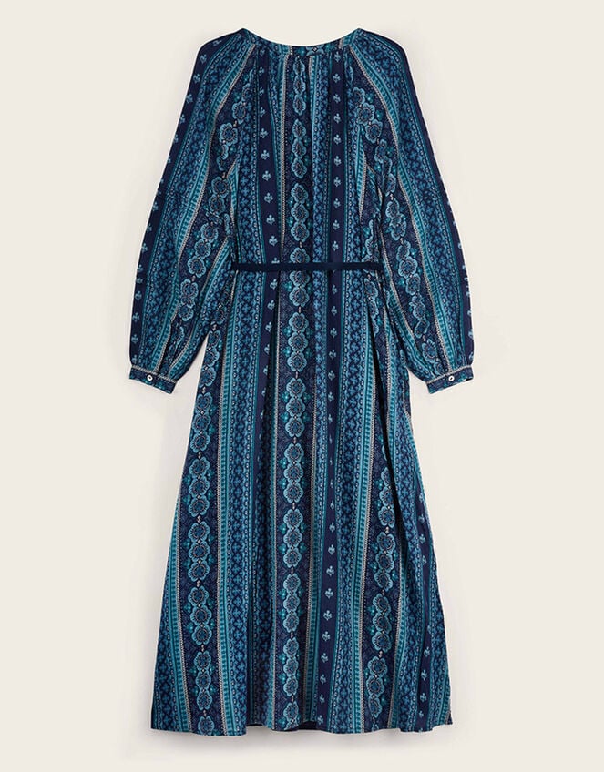 East Gabriette Geometric Print Embroidered Dress, Blue (BLUE), large
