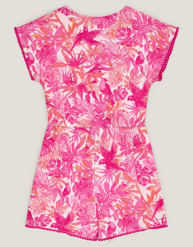 Birds Of Paradise Short Sleeve Romper, Pink (PINK), large