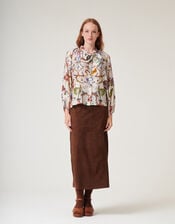 One Hundred Stars Cornucopia Pussybow Blouse, Ivory (IVORY), large