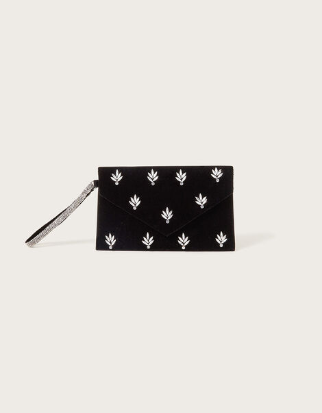 Crystal Velvet Clutch Bag, , large
