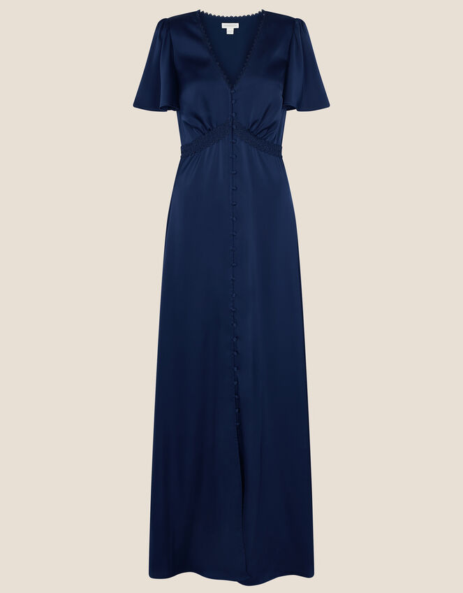 Ivy Satin Lace Maxi Dress, Blue (NAVY), large