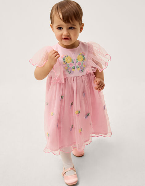 Baby Butterfly Tulle Jersey Dress, Pink (PINK), large