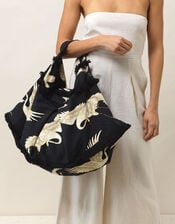 One Hundred Stars Stork Print Slouch Bag, , large