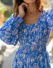 La Galeria Elefante Jodie Flamenco Maxi Dress, Blue (BLUE), large