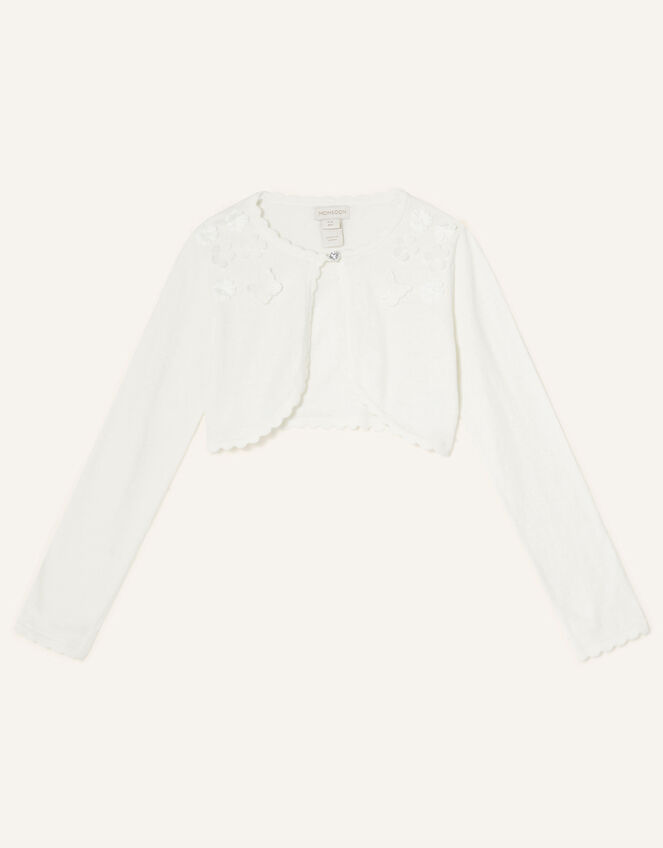 3D Flower Cardigan, Ivory (IVORY), large