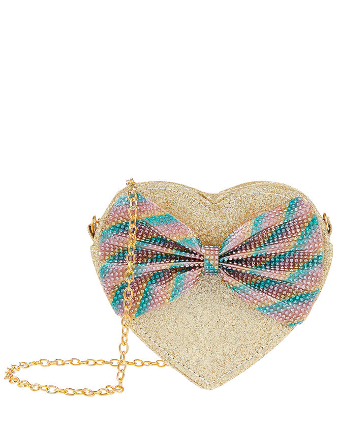 Roxy Rainbow Glitter Heart Bag, , large