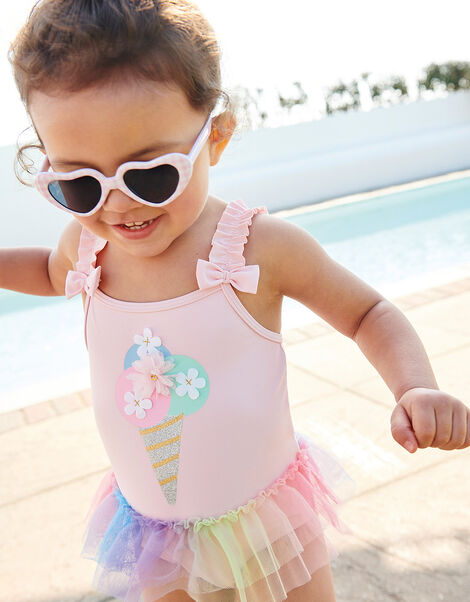 Baby Ice Cream Skirted Swimsuit  Pink, Pink (PALE PINK), large