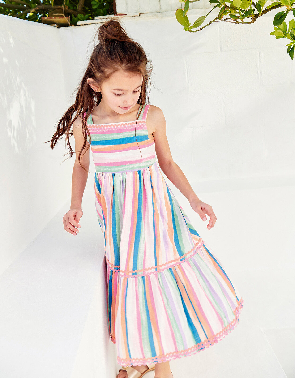 Painterly Stripe Midi Dress Multi Girls Dresses Monsoon Global