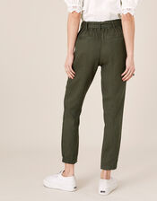 Frankie Joggers in Pure Linen, Green (KHAKI), large