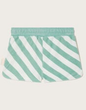 Stripe Towelling Shorts, Green (GREEN), large
