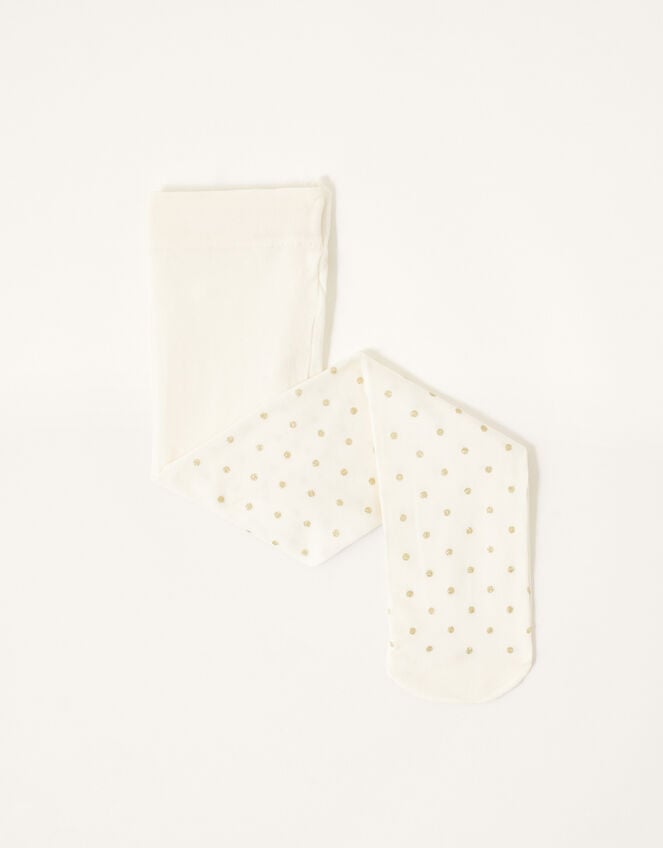 Baby Glitter Spot Tights, Gold (GOLD), large