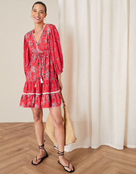Anissia Floral Dress Red, Red (RED), large