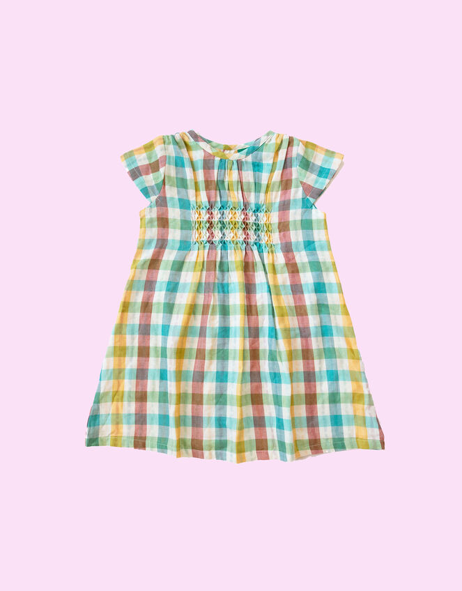 Little Green Radicals Rainbow Smock Dress, Multi (MULTI), large