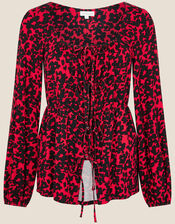 Floral Square Neck Jersey Top, Black (BLACK), large