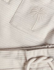 Jersey Polo Shirt and Shorts Set, Natural (STONE), large