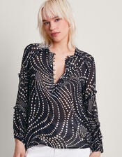 Dora Spot Blouse, Black (BLACK), large