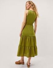 Jen Belted Jersey Maxi Dress, Green (GREEN), large