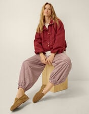 Scarlet Stripe Balloon Trousers, Red (BERRY), large
