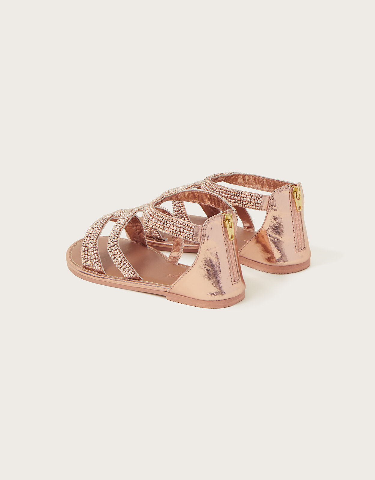 Rose gold flat sandals uk sale