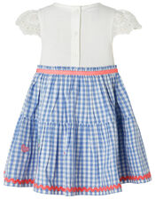 Baby Molly 2-in-1 Gingham Dress with Fruit Embroidery, Blue (BLUE), large